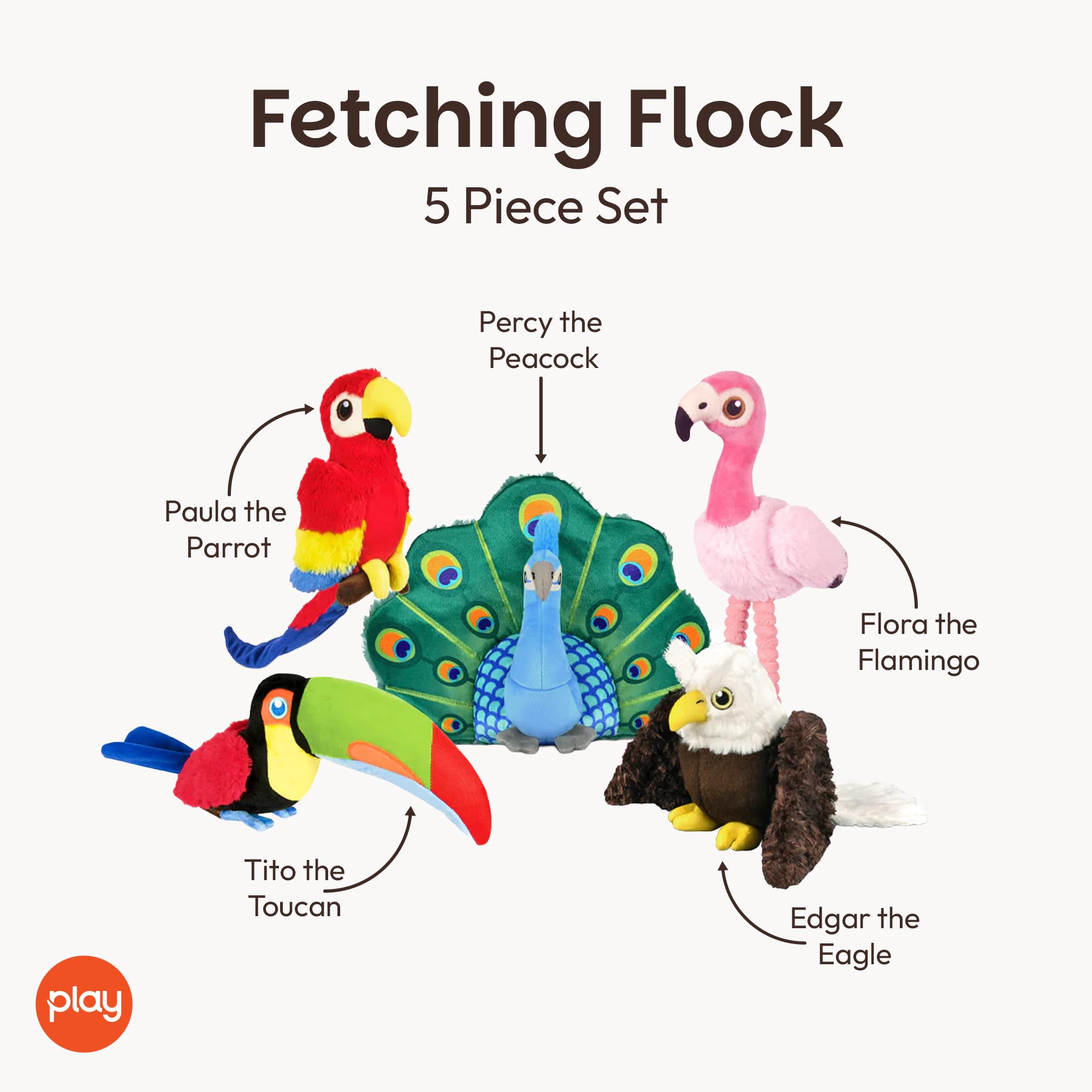 Amazon.com: P.L.A.Y. Cute Plush Dog Toys - Fetching Flock, Bird